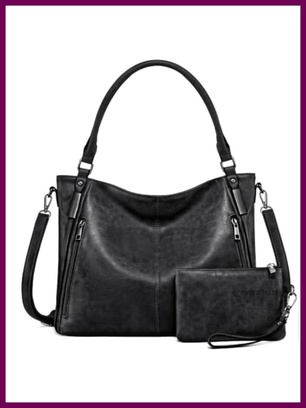 Large Slouchy Vegan Leather Tote Bag for Women Work Handbag Crossbody Purse